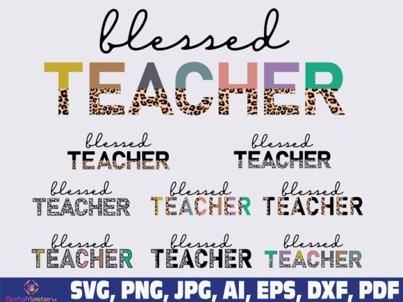 Blessed Teacher Half Leopard: Graphics for Crafts