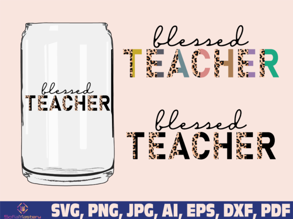 Blessed Teacher Leopard Print: Graphics for Crafts