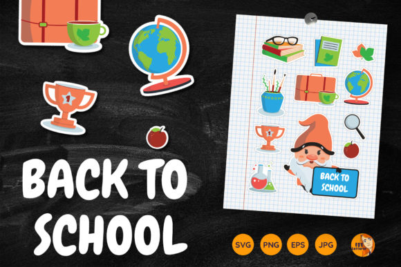 Cartoon Gnome School Graphics for Crafts