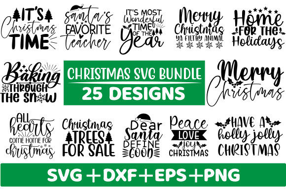 Christmas SVG Bundle: 25 Graphics for Crafts