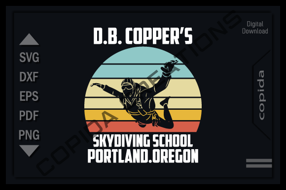 D.B. Copper's Skydiving School Portland: Bold Graphics for Crafts