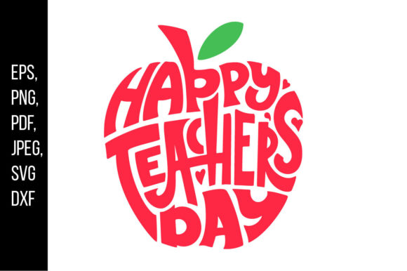 Happy Teacher Day Apple: Graphics for Crafts