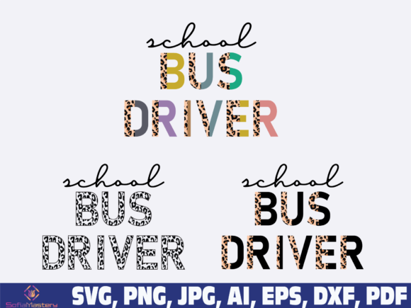 School Bus Driver Half Leopard: Graphics for Crafts
