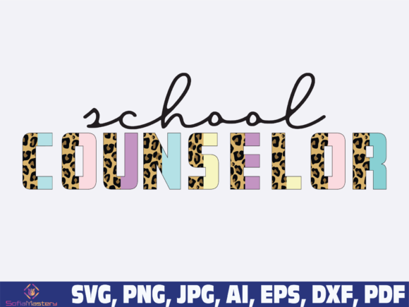 School Counselor Half Leopard: Graphics for Crafts