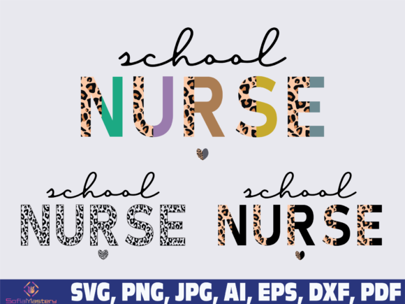School Nurse Half Leopard: Graphics for Crafts