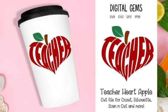Teacher Heart Apple: Graphics for Crafts